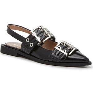 Mix No. 6 Sybel Flat black faux patent leather  silver hardware 9.5 nwot